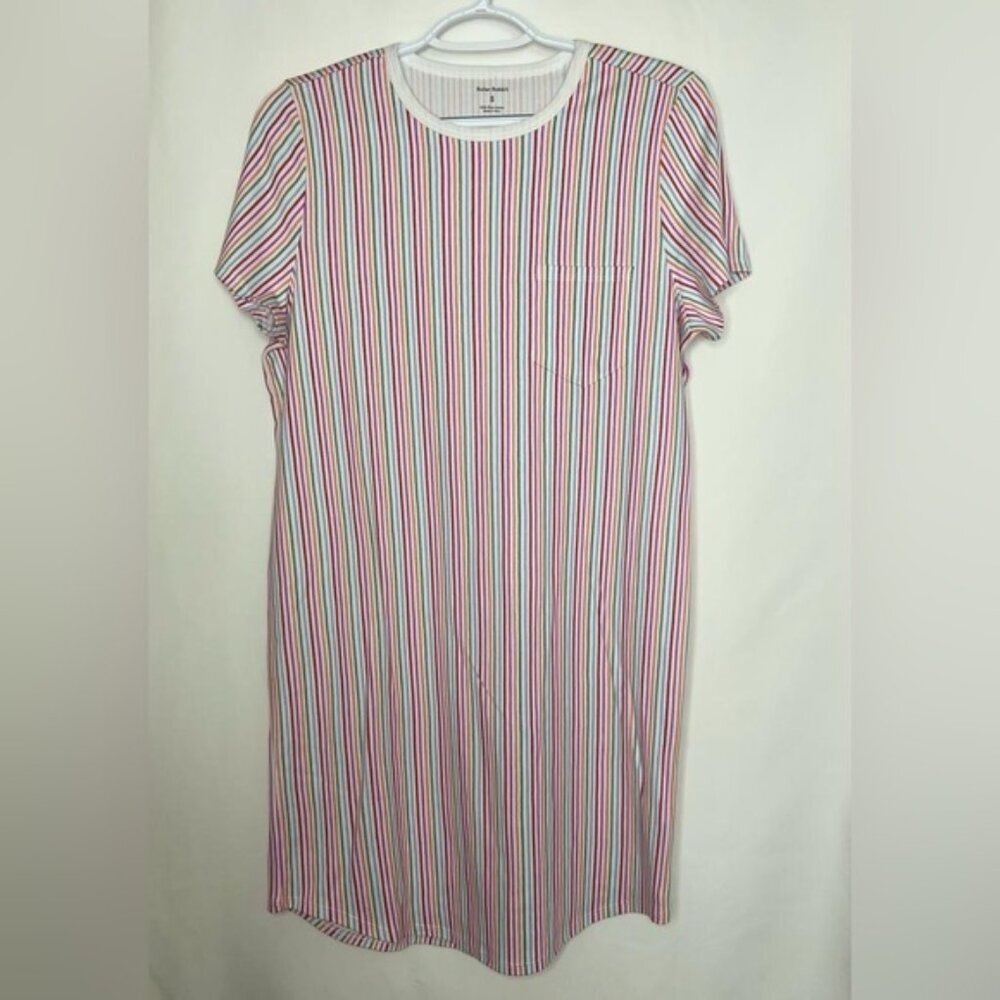 ROLLER RABBIT 100% Pima Cotton Made Peru 🇵🇪 Party‎ striped T-Shirt Dress Sz S